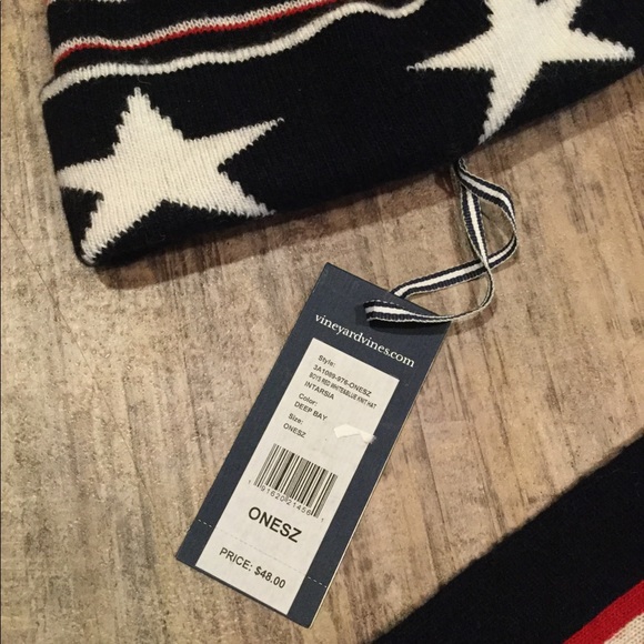 NWT Vineyard Vines Boys Red Blue Hat & Scarf Set - Picture 7 of 10